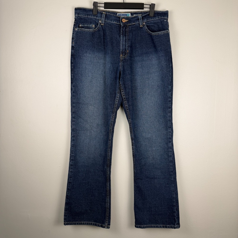 Old Navy Bootcut Jeans Women's 14‎ (34x30) Regular Blue Denim Dark Wash Stretch